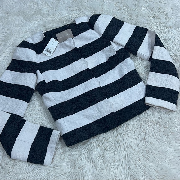 Banana Republic Striped Jacket Zip Work Blazer NWT - Picture 11 of 14